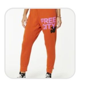 NEW WITH TAG!  FREECITY 3/4 Sweatpants Orange
